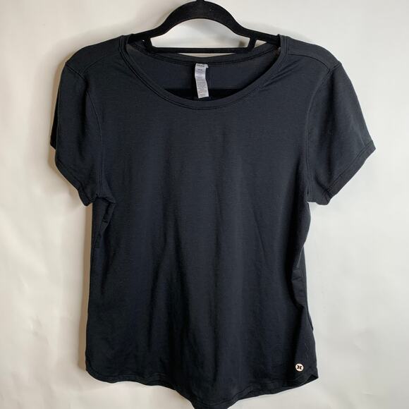 RBX Black Workout T Shirt Athleisure Pleat Back Sz Medium - Picture 1 of 4